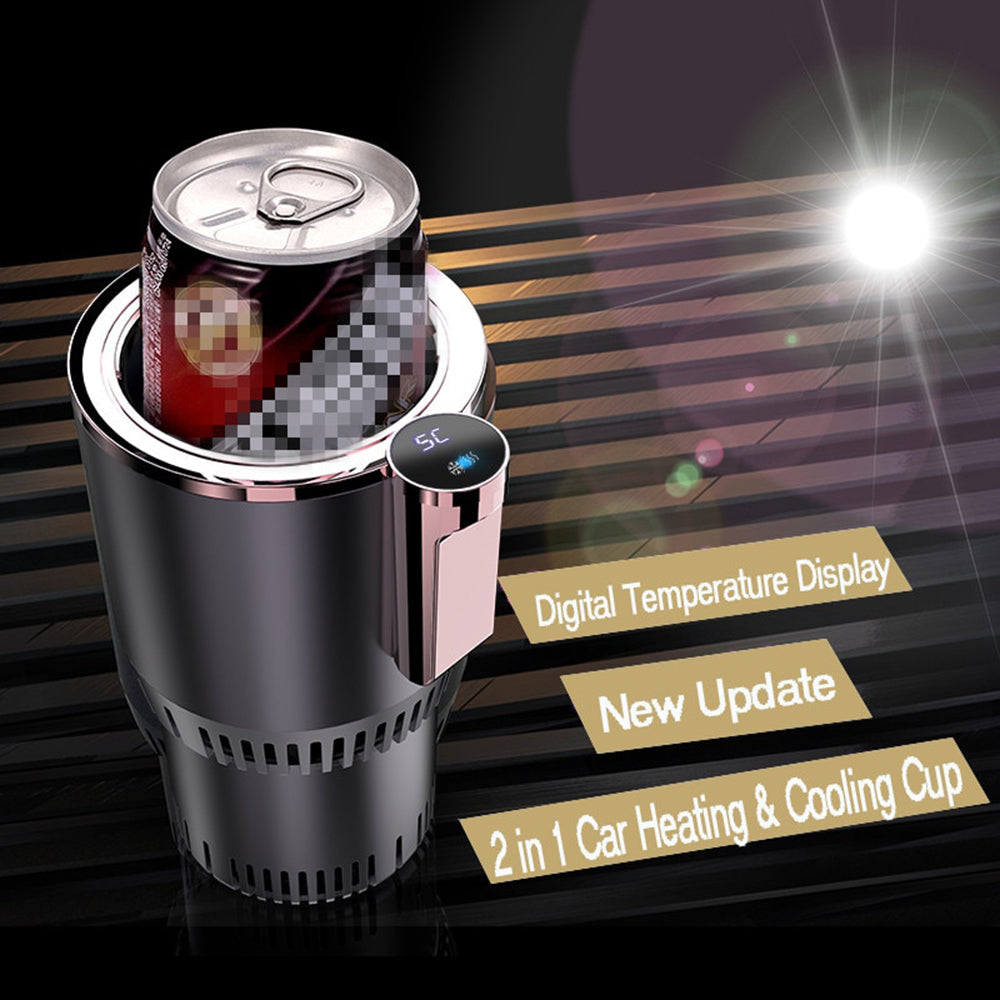 2-in-1 Intelligent Car Cup Warmer and Cooler with Smart Digital Display